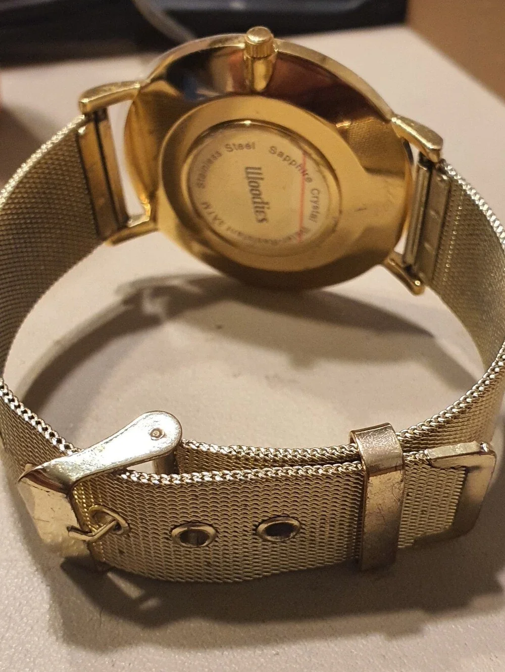 10/$20 Woodies Goldtone/Brown Wood Print Stainless Steel Men's Watch